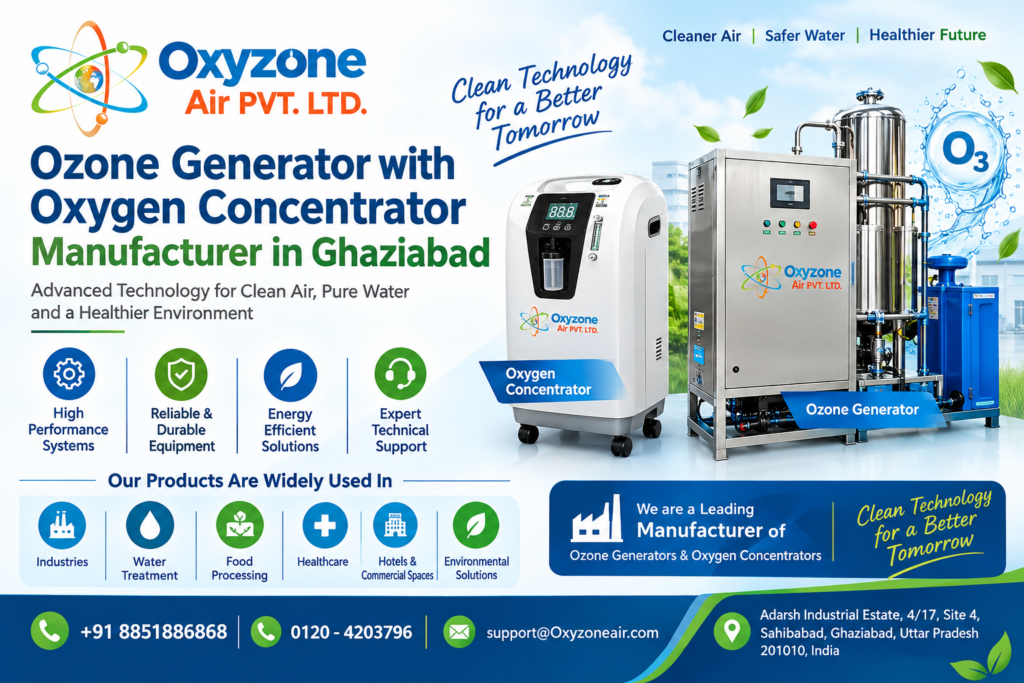 Ozone generator with oxygen concentrator manufacturer in Ghaziabad